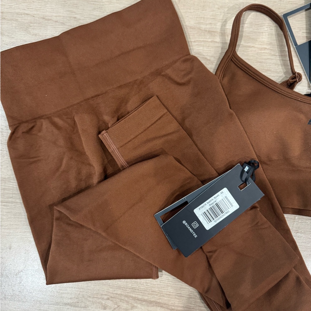 Bo+Tee Women's Brown Leggings and Top Set - Picture 2 of 7